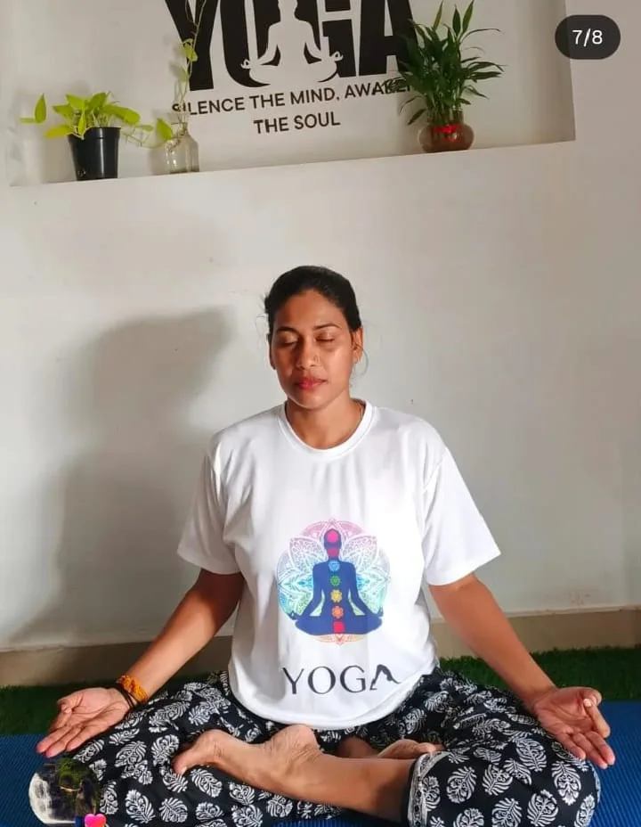Instructor seated for meditation